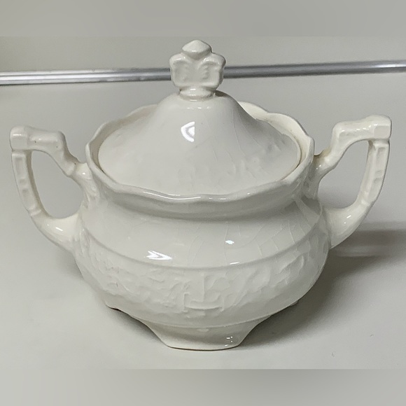 1920s Vintage 2 Handled Lidded MOUNT CLEMENS VOGUE Pottery Sugar Bowl - Picture 4 of 14